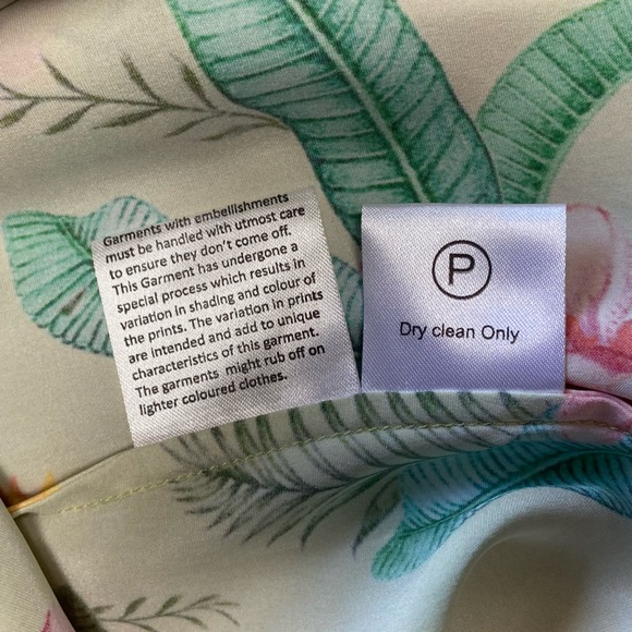 ROCOCO SAND Rue Short Dress 100% Silk Large Lime Green Colourful Floral - Picture 12 of 15